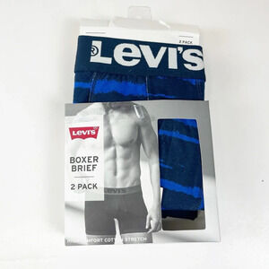 NEW Levis 2 Pack Boxer Briefs Mens Small Blue High Comfort Cotton Stretch